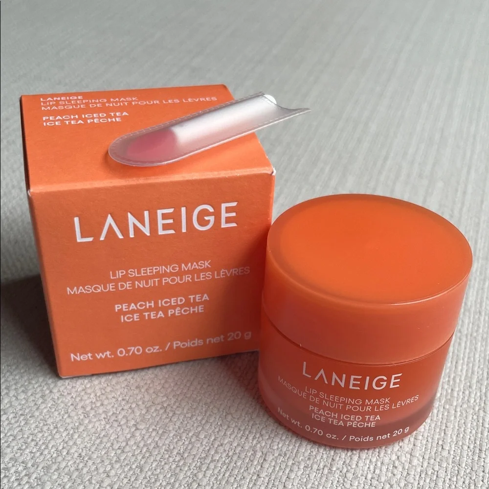 LANEIGE Lip Sleeping Mask Box in peach iced tea